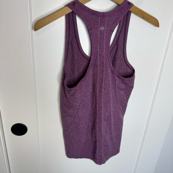 Lululemon Swiftly Tech Racerback Tank Heathered Plum Purple Seamless Knit Size 6 - Picture 5 of 5